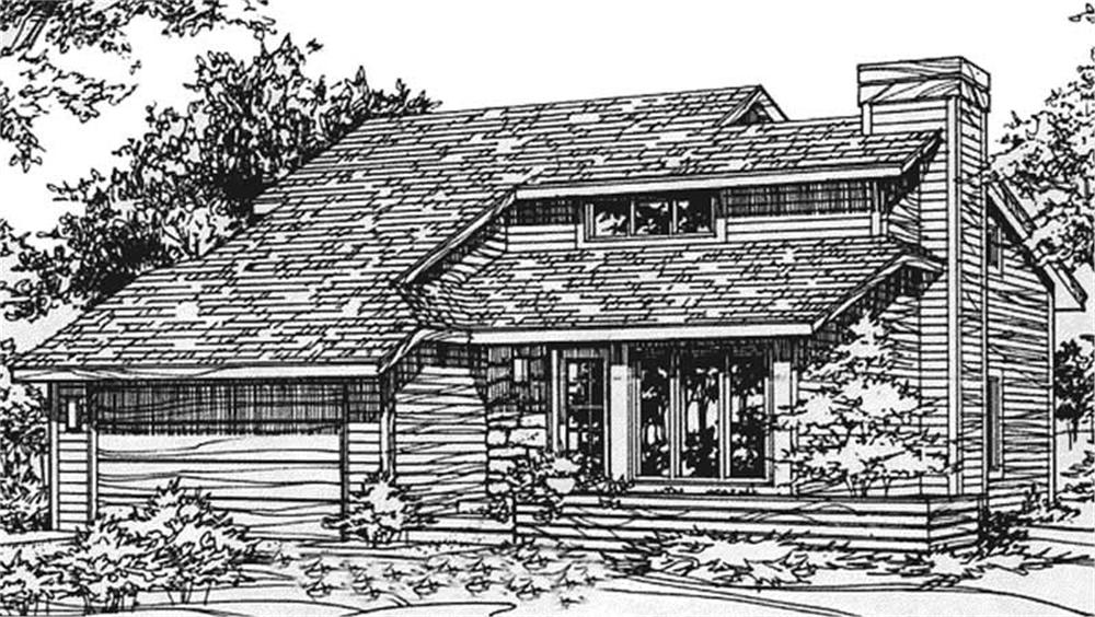 Front view of Modern home (ThePlanCollection: House Plan #146-2450)