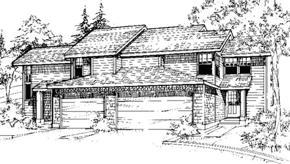 Front view of Duplex/Multi-Unit home (ThePlanCollection: House Plan #146-2451)