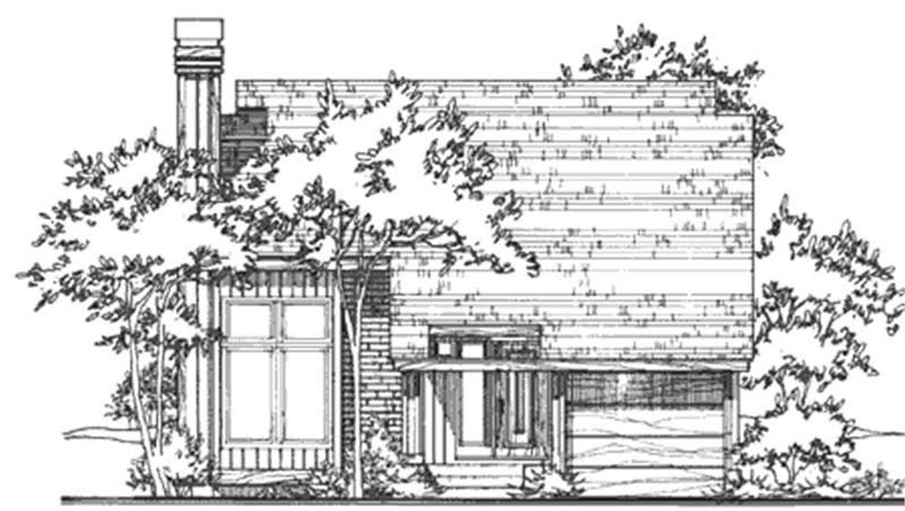 Front view of Contemporary home (ThePlanCollection: House Plan #146-2457)