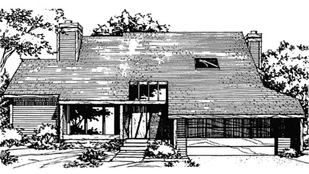 Front view of Contemporary home (ThePlanCollection: House Plan #146-2463)