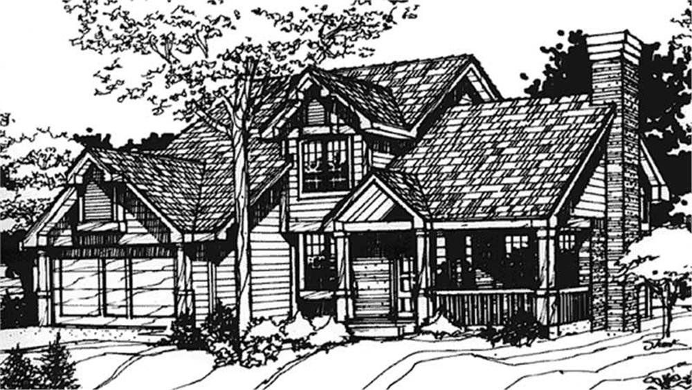 Front view of Country home (ThePlanCollection: House Plan #146-2489)