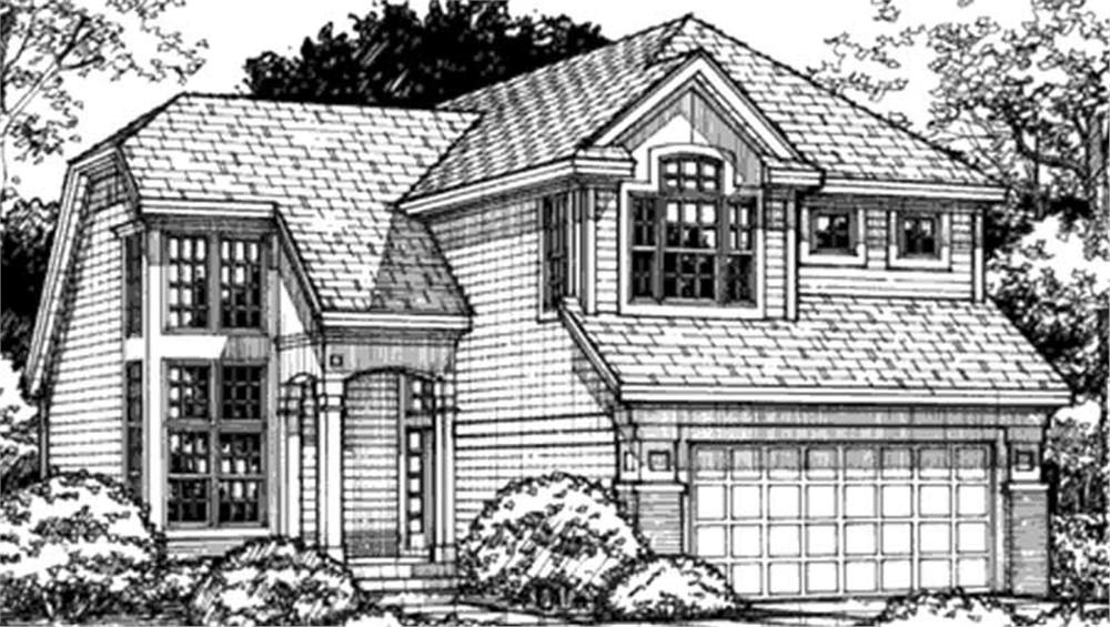 Front view of Contemporary home (ThePlanCollection: House Plan #146-2493)