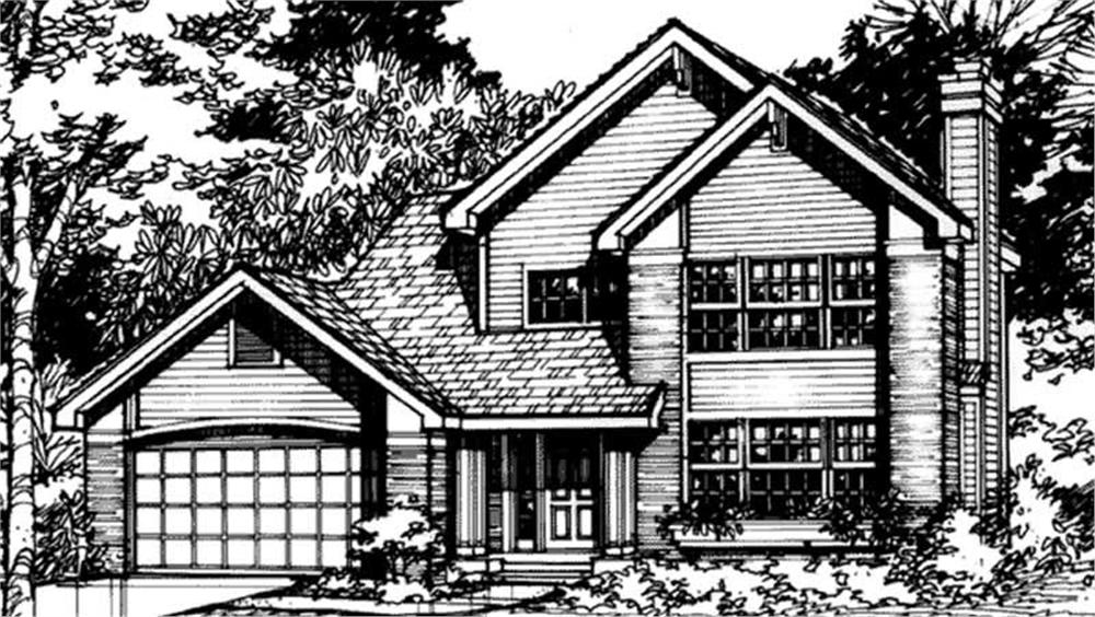 Front view of Country home (ThePlanCollection: House Plan #146-2501)