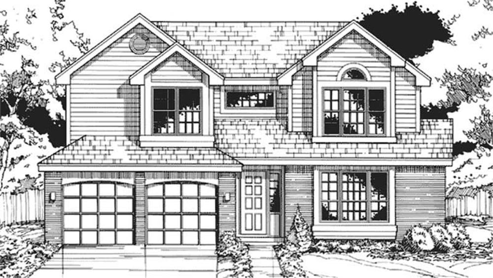 Front view of Country home (ThePlanCollection: House Plan #146-2514)