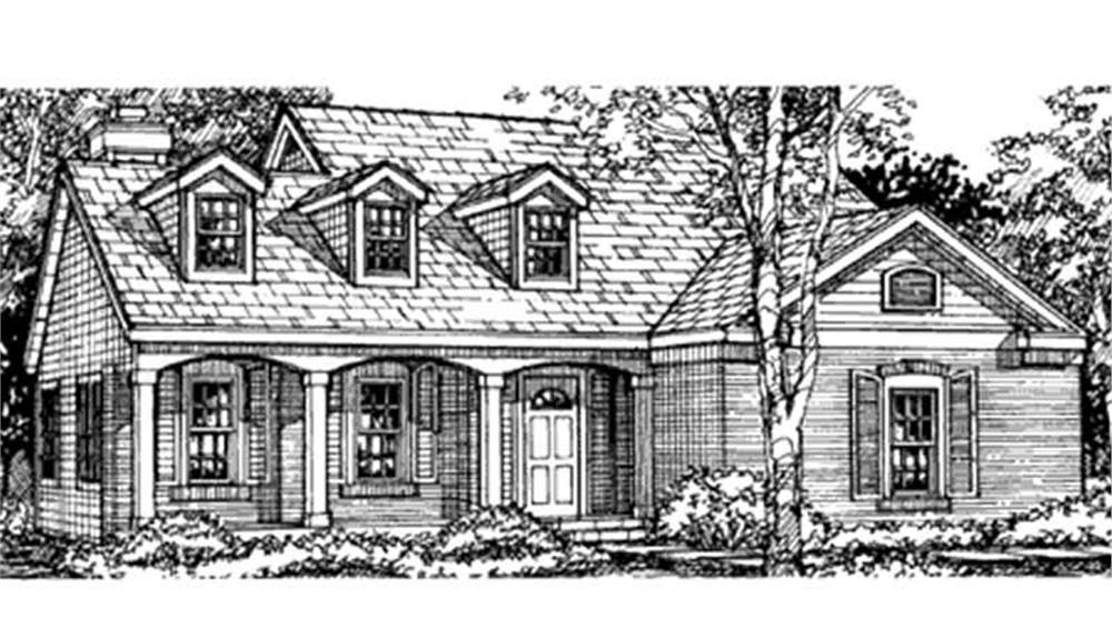 Front view of Cape Cod home (ThePlanCollection: House Plan #146-2532)