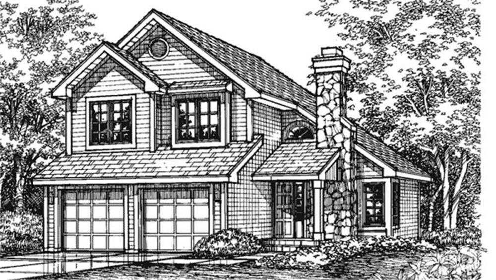 Front view of Country home (ThePlanCollection: House Plan #146-2542)