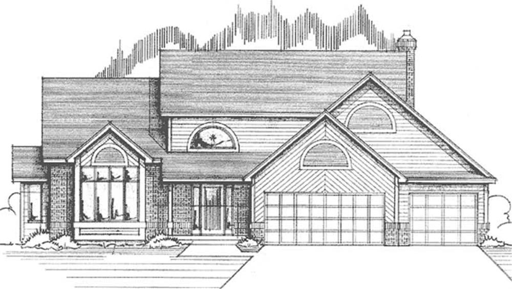 Front view of Contemporary home (ThePlanCollection: House Plan #146-2559)