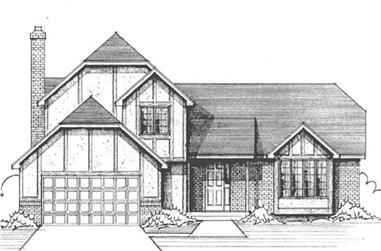 3-Bedroom, 2062 Sq Ft Tudor House Plan - 146-2612 - Front Exterior