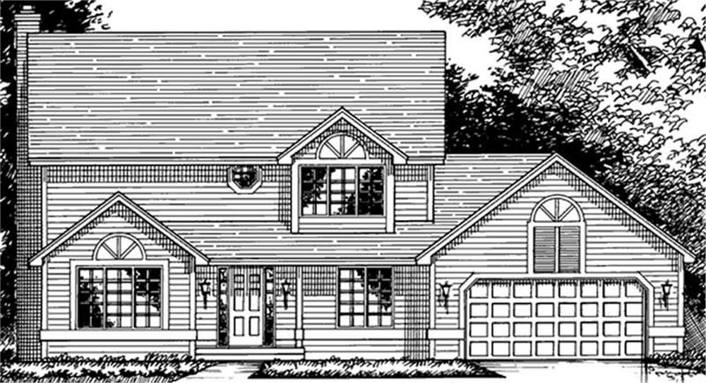 Front view of Craftsman home (ThePlanCollection: House Plan #146-2640)