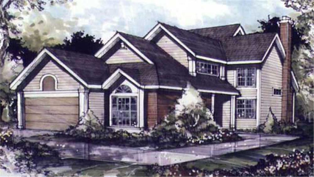Front view of Contemporary home (ThePlanCollection: House Plan #146-2681)