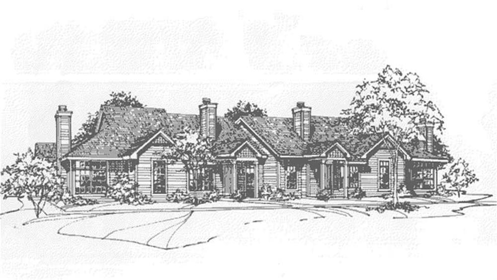 Front view of Duplex/Multi-Unit home (ThePlanCollection: House Plan #146-2682)