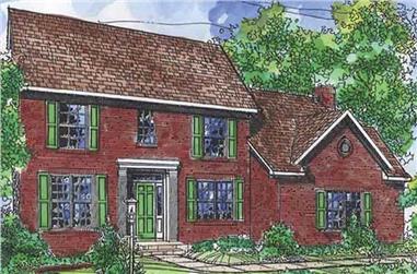 3-Bedroom, 2565 Sq Ft Colonial House Plan - 146-2693 - Front Exterior