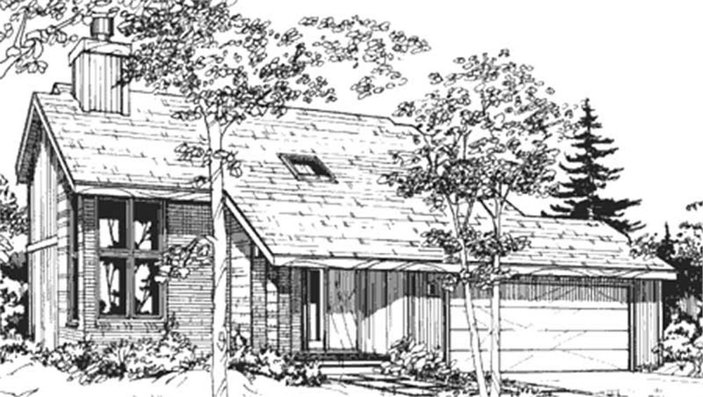 Front view of Contemporary home (ThePlanCollection: House Plan #146-2697)