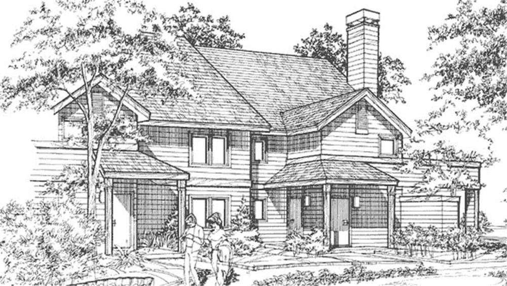 Front view of Duplex/Multi-Unit home (ThePlanCollection: House Plan #146-2699)