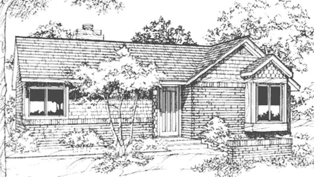 Front view of Ranch home (ThePlanCollection: House Plan #146-2701)