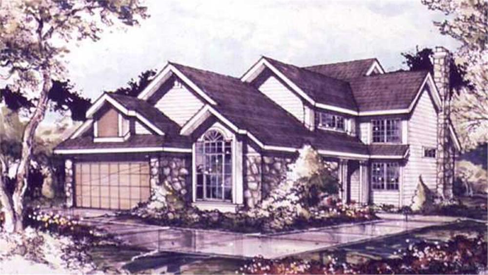 Front view of Contemporary home (ThePlanCollection: House Plan #146-2704)