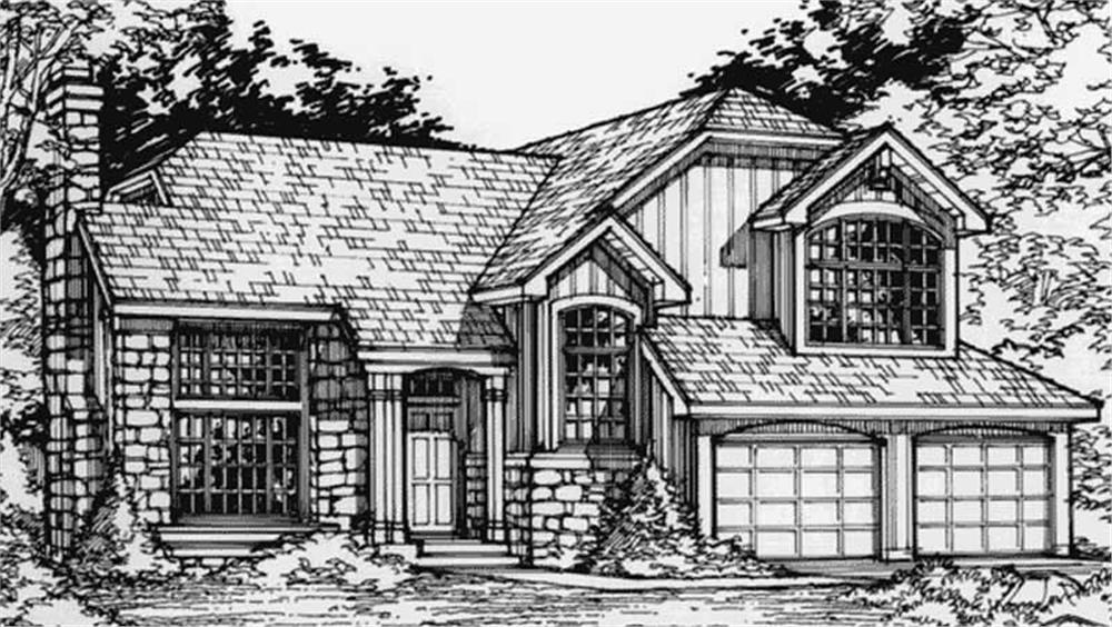 Front view of Country home (ThePlanCollection: House Plan #146-2724)