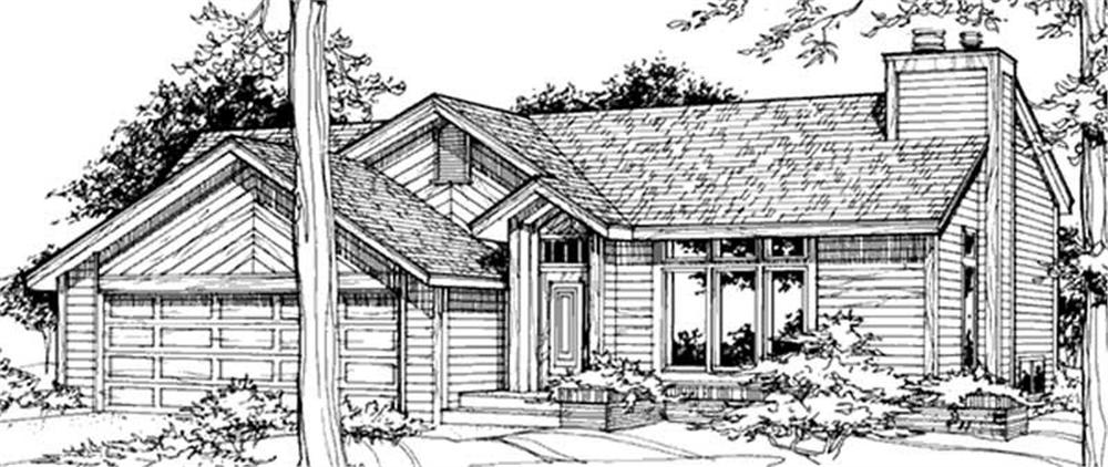 Front view of Country home (ThePlanCollection: House Plan #146-2726)