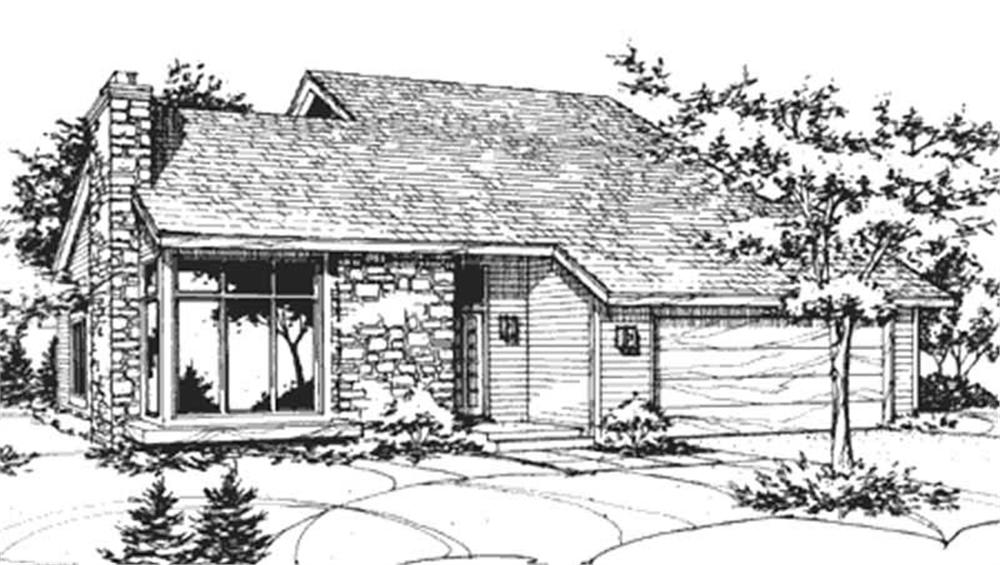 Front view of Craftsman home (ThePlanCollection: House Plan #146-2740)