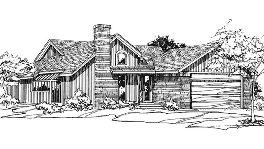 Front view of Contemporary home (ThePlanCollection: House Plan #146-2754)