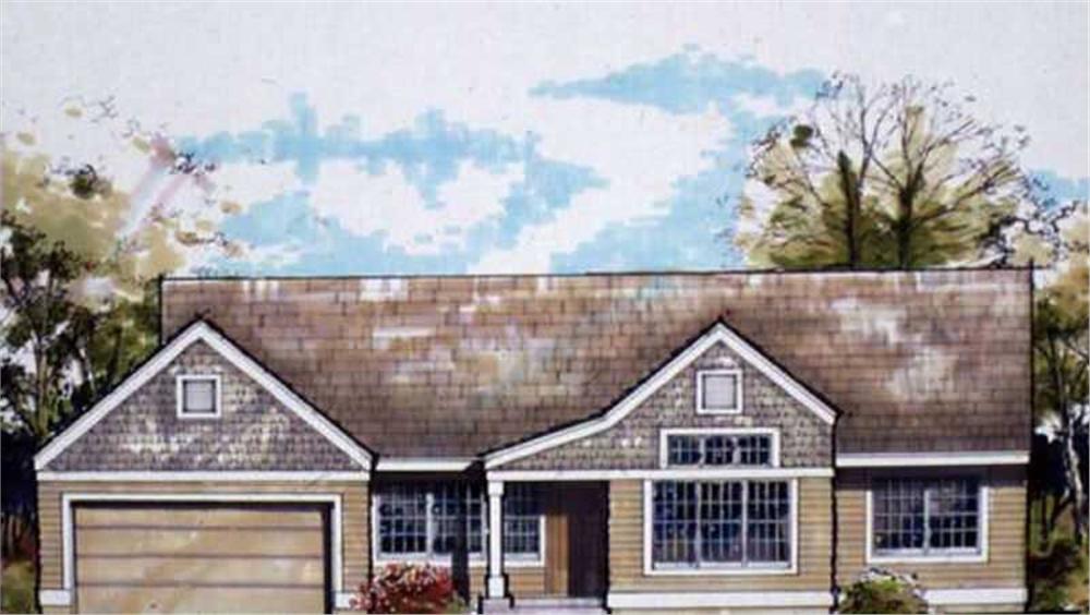 Front view of Country home (ThePlanCollection: House Plan #146-2807)