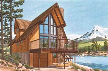 3-Bedroom, 1480 Sq Ft A Frame House Plan - 146-2809 - Front Exterior