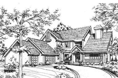 3-Bedroom, 4110 Sq Ft Country House Plan - 146-2862 - Front Exterior