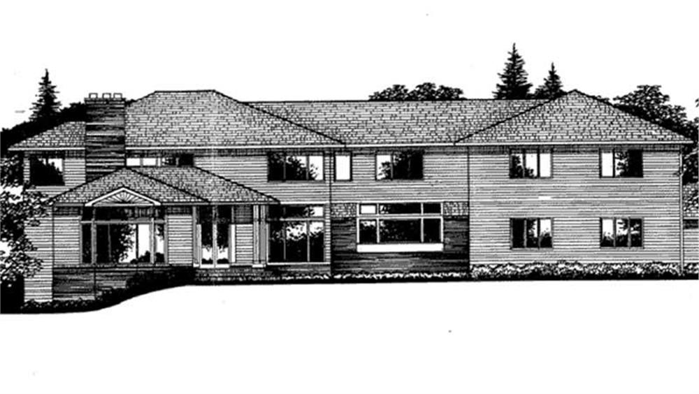 Front view of Colonial home (ThePlanCollection: House Plan #146-2864)