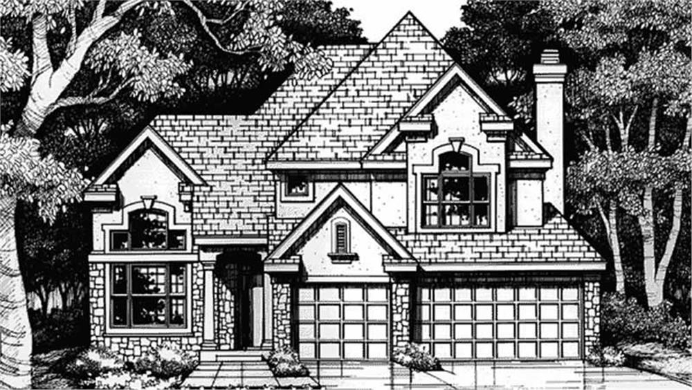 Front view of Country home (ThePlanCollection: House Plan #146-2865)