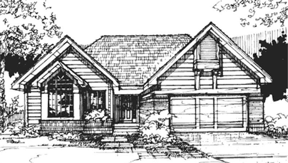 Front view of Country home (ThePlanCollection: House Plan #146-2883)