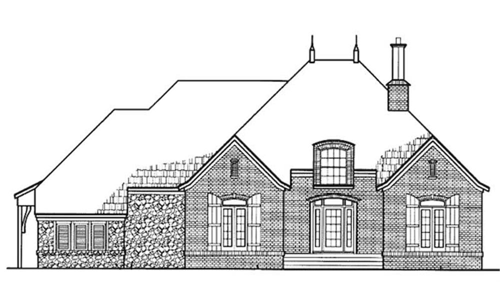 Front view of European home (ThePlanCollection: House Plan #146-2886)