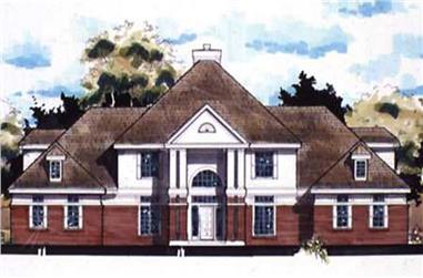 5-Bedroom, 4530 Sq Ft Luxury House Plan - 146-2907 - Front Exterior