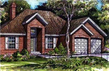 3-Bedroom, 1806 Sq Ft European House Plan - 146-2912 - Front Exterior