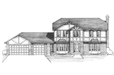 4-Bedroom, 2504 Sq Ft Colonial House Plan - 146-2914 - Front Exterior