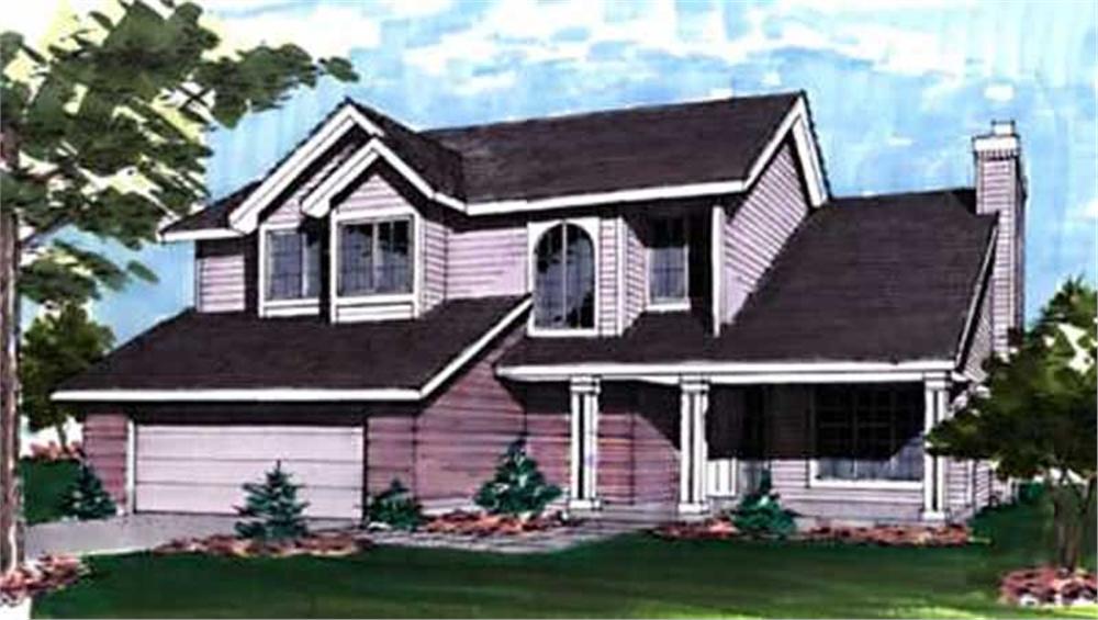 Front view of Country home (ThePlanCollection: House Plan #146-2924)