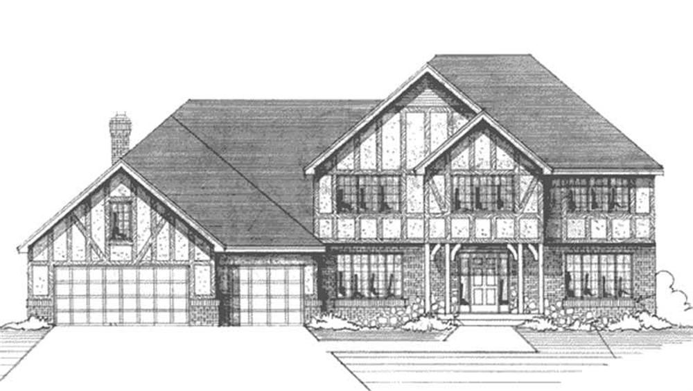 Front view of Country home (ThePlanCollection: House Plan #146-2929)