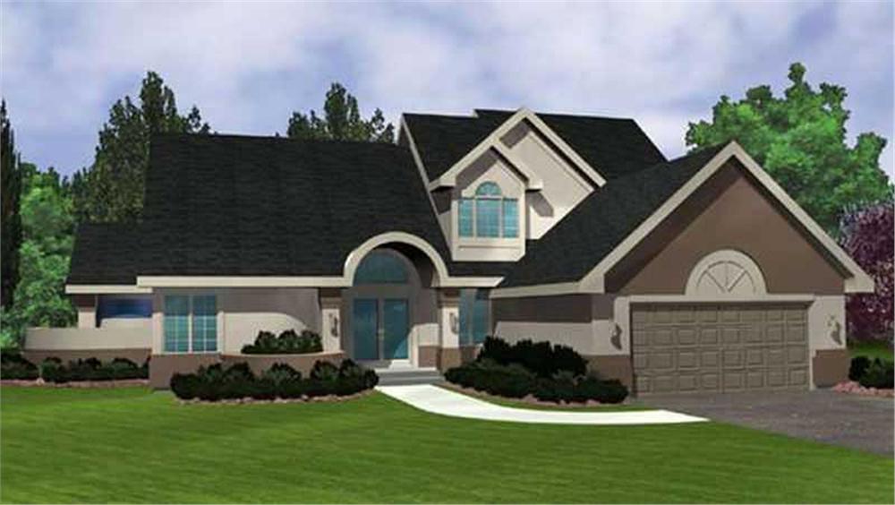 Front view of Country home (ThePlanCollection: House Plan #146-2936)
