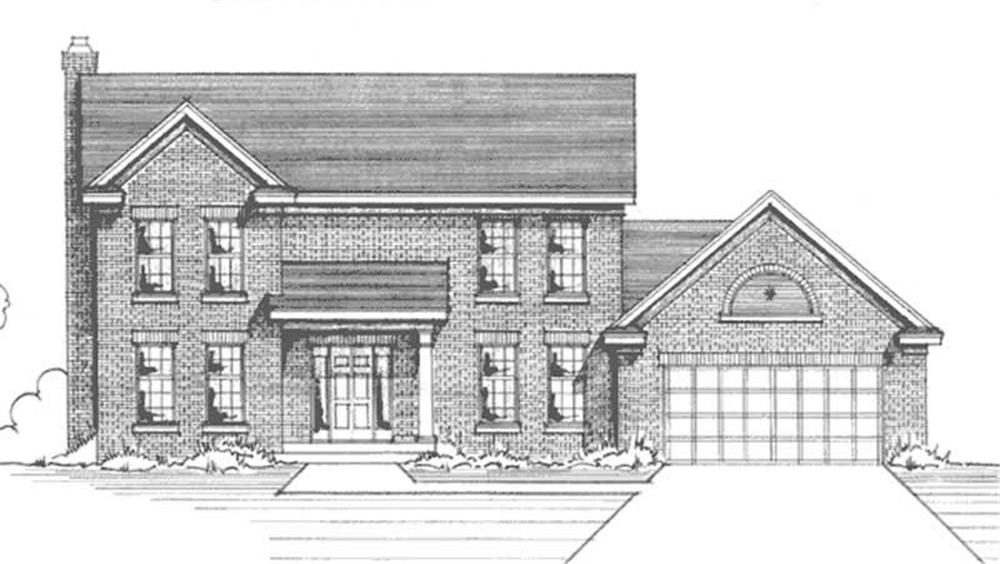 Front view of Colonial home (ThePlanCollection: House Plan #146-2941)