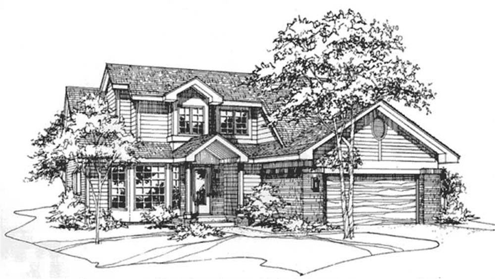 Front view of Contemporary home (ThePlanCollection: House Plan #146-2948)