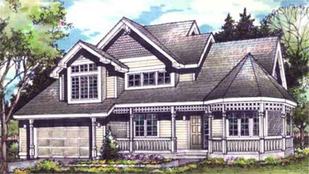 Front view of Country home (ThePlanCollection: House Plan #146-2949)
