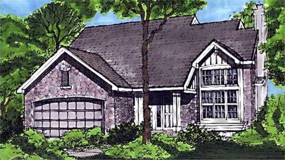 Front view of Contemporary home (ThePlanCollection: House Plan #146-2952)