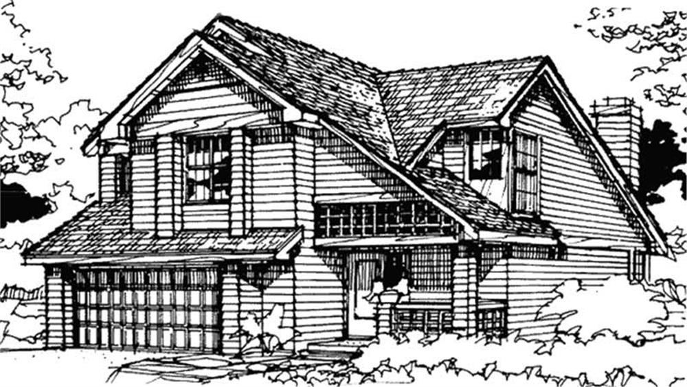 Front view of Country home (ThePlanCollection: House Plan #146-2967)