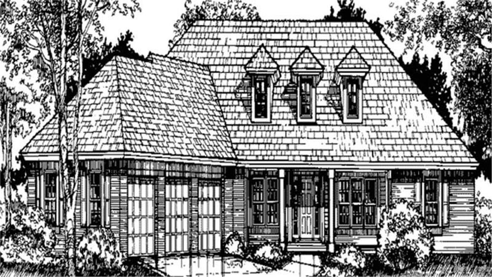 Front view of European home (ThePlanCollection: House Plan #146-2991)