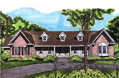 3-Bedroom, 3044 Sq Ft Country House Plan - 146-2992 - Front Exterior