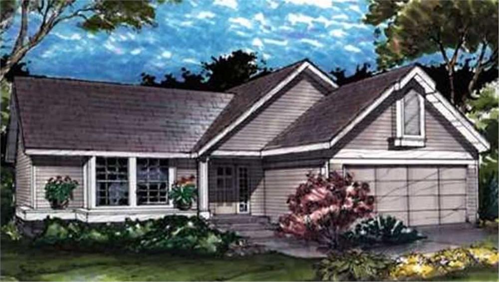 Front view of Country home (ThePlanCollection: House Plan #146-2996)