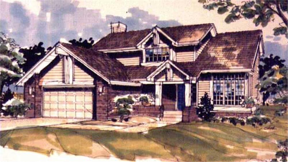 Front view of Country home (ThePlanCollection: House Plan #146-2998)