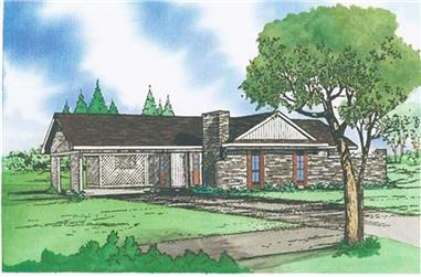 3-Bedroom, 1458 Sq Ft Small House Plans - 147-1000 - Front Exterior