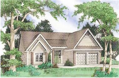 3-Bedroom, 1610 Sq Ft Country Home Plan - 147-1020 - Main Exterior