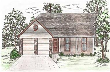 3-Bedroom, 1333 Sq Ft Country House Plan - 147-1021 - Front Exterior