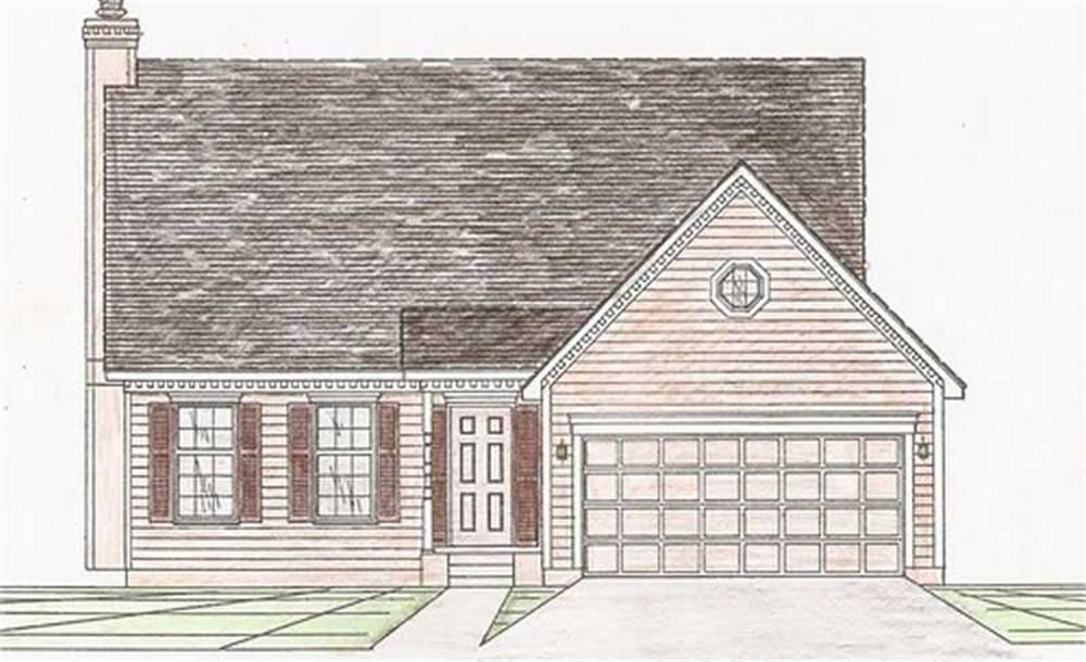 Front elevation of Contemporary home (ThePlanCollection: House Plan #147-1022)